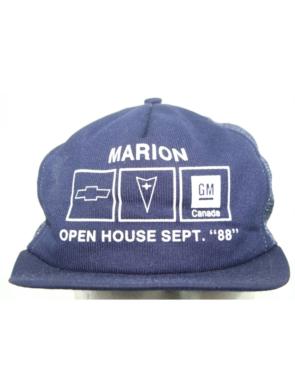 VTG Marion Open House Sept "88" Chevy Pontiac GM Canada Trucker Hat Snapback Cap